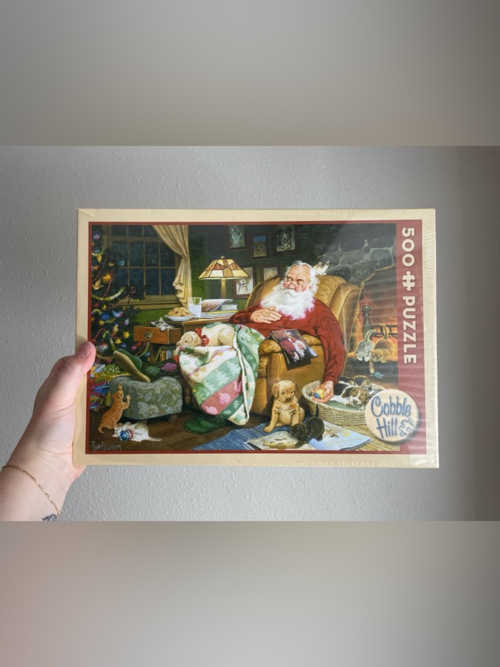 Christmas Puzzle - Santa with Puppies and Kittens